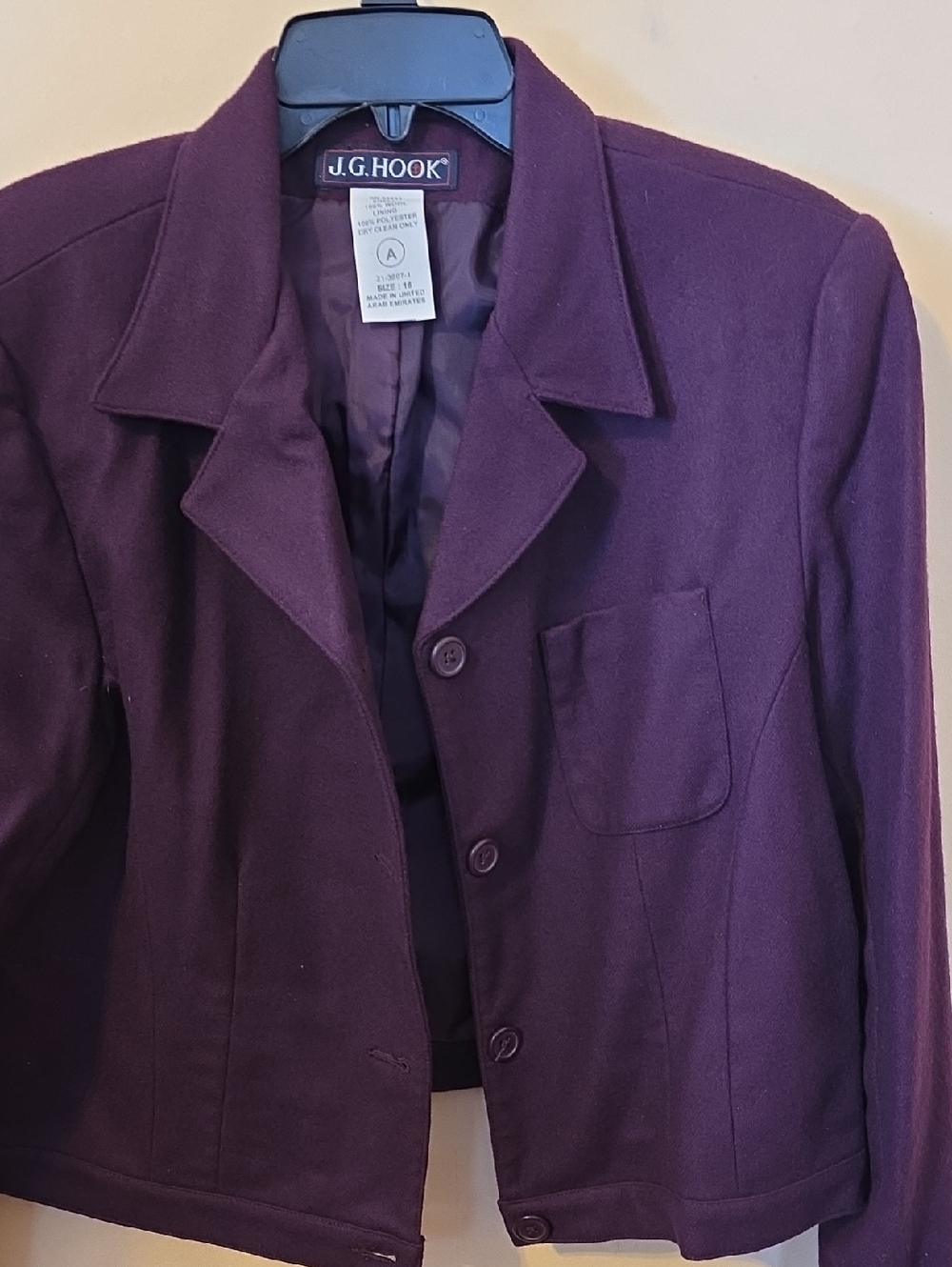 U.G. Hook Women's Purple Blazer Jacket